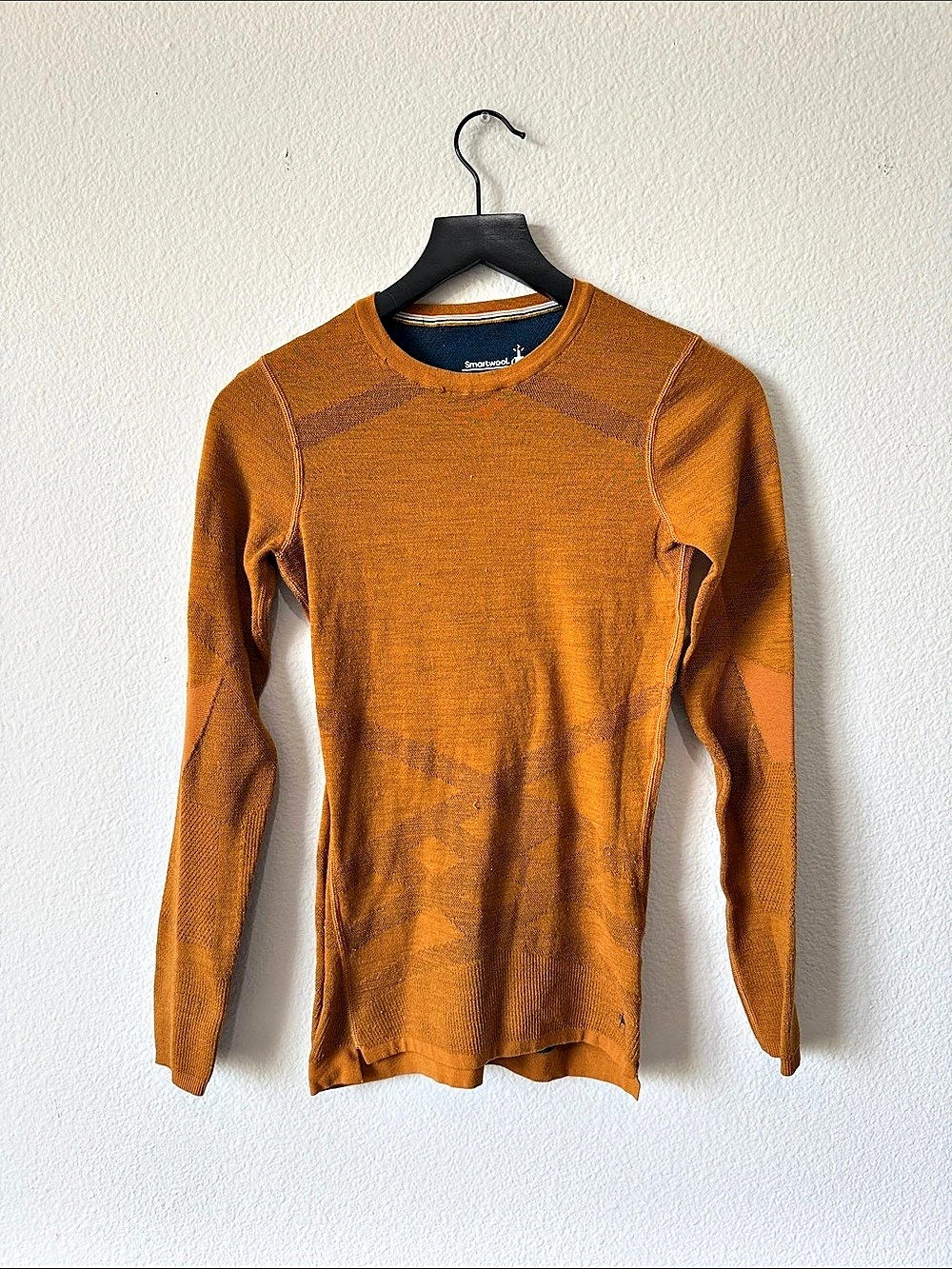 Smartwool Intraknit 200 Merino Wool Long Sleeve Top in Orange Size Small